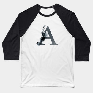 Floral Monogram A Dark Herbs And Flora Baseball T-Shirt